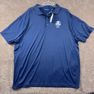 Cutter & Buck Mens Ryder Cup 2025 Bethpage Black Polo Shirt Navy Blue 2XB NWT